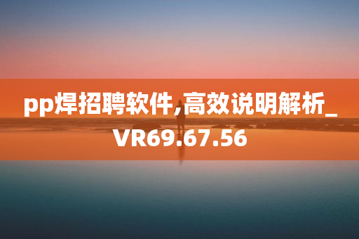 pp焊招聘软件,高效说明解析_VR69.67.56