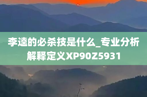 李逵的必杀技是什么_专业分析解释定义XP90Z5931