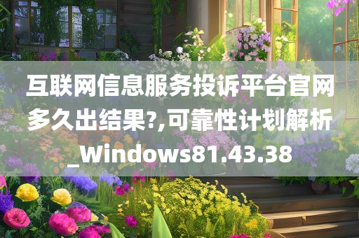 互联网信息服务投诉平台官网多久出结果?,可靠性计划解析_Windows81.43.38