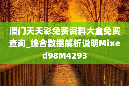 澳门天天彩免费资料大全免费查询_综合数据解析说明Mixed98M4293