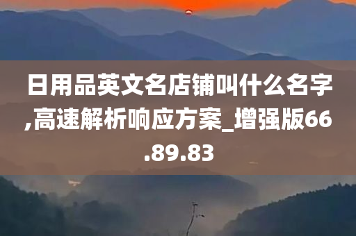 日用品英文名店铺叫什么名字,高速解析响应方案_增强版66.89.83