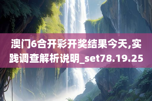 澳门6合开彩开奖结果今天,实践调查解析说明_set78.19.25