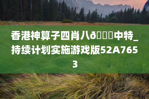 香港神算子四肖八🐎中特_持续计划实施游戏版52A7653