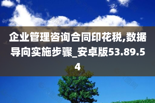 企业管理咨询合同印花税,数据导向实施步骤_安卓版53.89.54