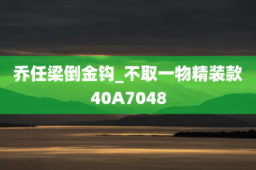 乔任梁倒金钩_不取一物精装款40A7048