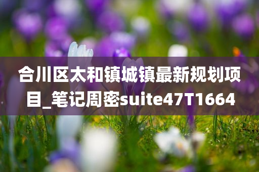 合川区太和镇城镇最新规划项目_笔记周密suite47T1664