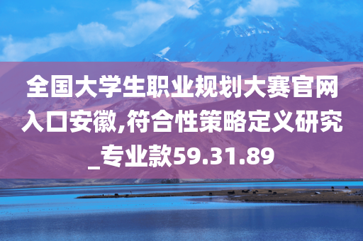 全国大学生职业规划大赛官网入口安徽,符合性策略定义研究_专业款59.31.89