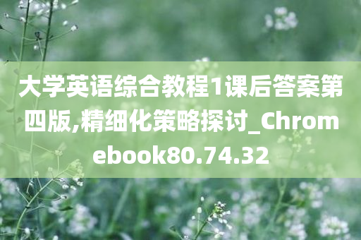 大学英语综合教程1课后答案第四版,精细化策略探讨_Chromebook80.74.32