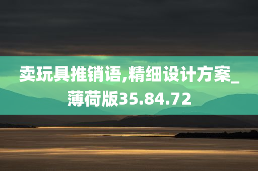 卖玩具推销语,精细设计方案_薄荷版35.84.72