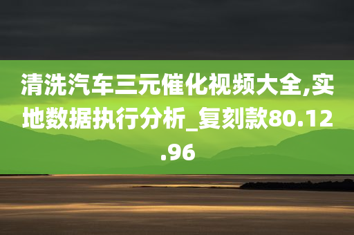 清洗汽车三元催化视频大全,实地数据执行分析_复刻款80.12.96