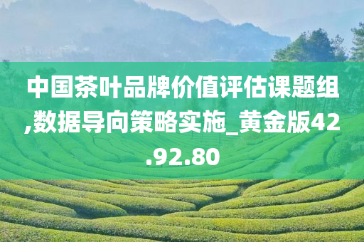 中国茶叶品牌价值评估课题组,数据导向策略实施_黄金版42.92.80