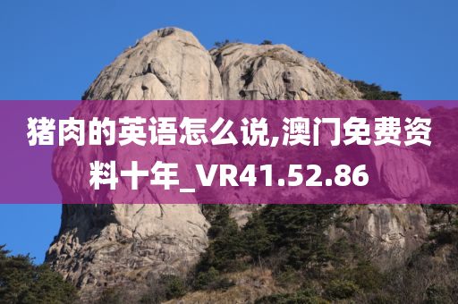 猪肉的英语怎么说,澳门免费资料十年_VR41.52.86