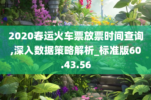 2020春运火车票放票时间查询,深入数据策略解析_标准版60.43.56