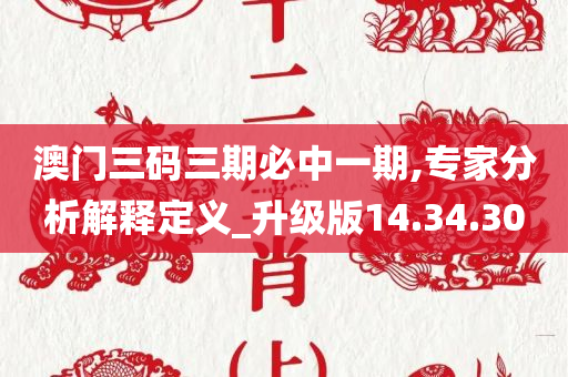 澳门三码三期必中一期,专家分析解释定义_升级版14.34.30