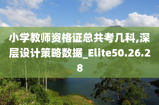 小学教师资格证总共考几科,深层设计策略数据_Elite50.26.28