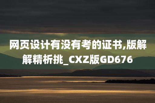 网页设计有没有考的证书,版解解精析挑_CXZ版GD676