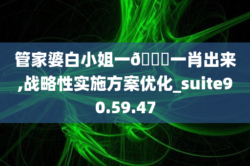 管家婆白小姐一🐎一肖出来,战略性实施方案优化_suite90.59.47