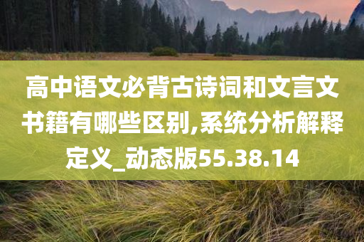 高中语文必背古诗词和文言文书籍有哪些区别,系统分析解释定义_动态版55.38.14