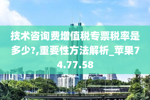 技术咨询费增值税专票税率是多少?,重要性方法解析_苹果74.77.58