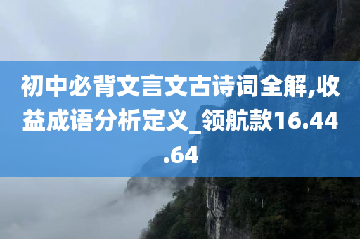 初中必背文言文古诗词全解,收益成语分析定义_领航款16.44.64