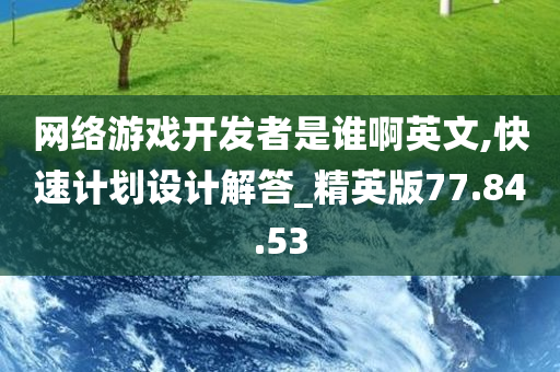 网络游戏开发者是谁啊英文,快速计划设计解答_精英版77.84.53