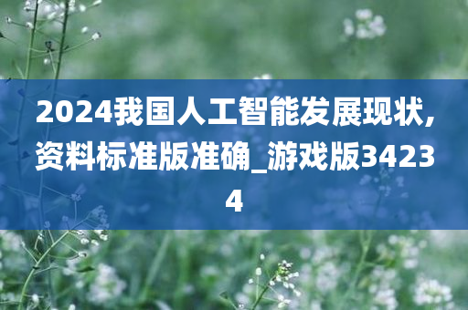 2024我国人工智能发展现状,资料标准版准确_游戏版34234