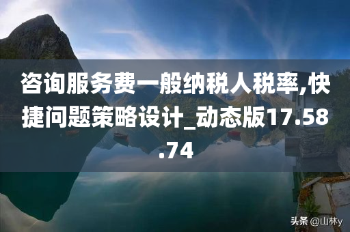 咨询服务费一般纳税人税率,快捷问题策略设计_动态版17.58.74