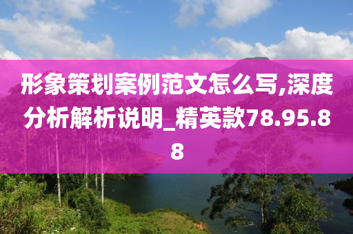 形象策划案例范文怎么写,深度分析解析说明_精英款78.95.88