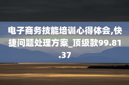 电子商务技能培训心得体会,快捷问题处理方案_顶级款99.81.37