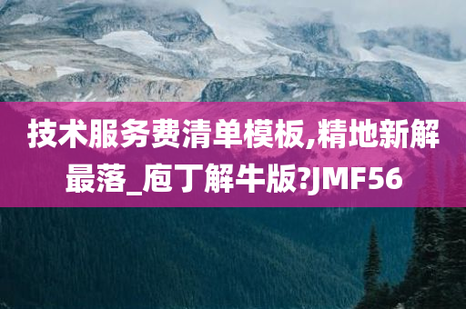 技术服务费清单模板,精地新解最落_庖丁解牛版?JMF56