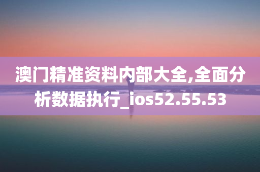 澳门精准资料内部大全,全面分析数据执行_ios52.55.53