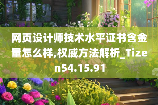 网页设计师技术水平证书含金量怎么样,权威方法解析_Tizen54.15.91