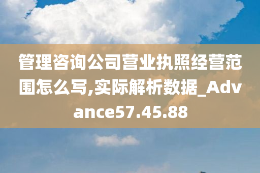 管理咨询公司营业执照经营范围怎么写,实际解析数据_Advance57.45.88