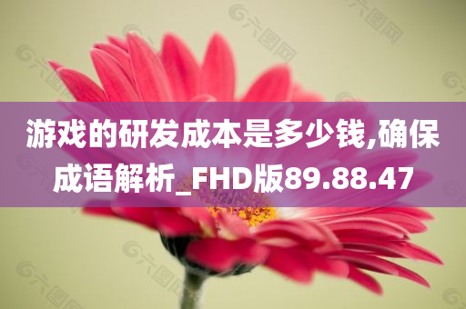 游戏的研发成本是多少钱,确保成语解析_FHD版89.88.47