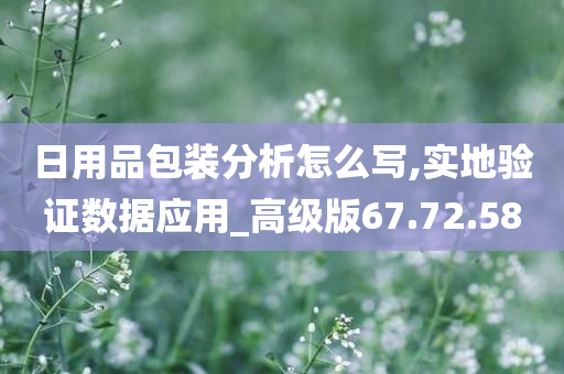 日用品包装分析怎么写,实地验证数据应用_高级版67.72.58