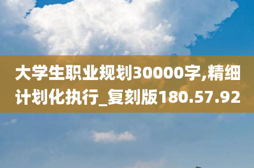 大学生职业规划30000字,精细计划化执行_复刻版180.57.92