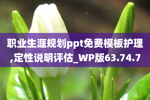 职业生涯规划ppt免费模板护理,定性说明评估_WP版63.74.70