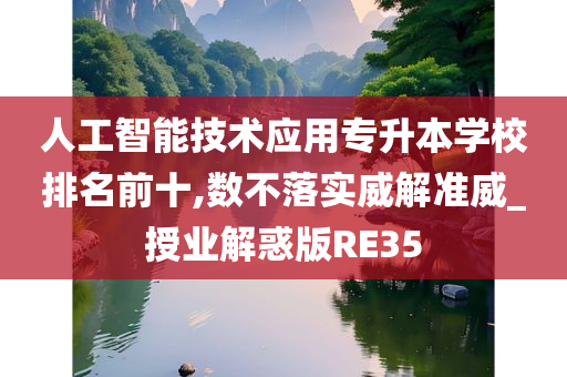 人工智能技术应用专升本学校排名前十,数不落实威解准威_授业解惑版RE35