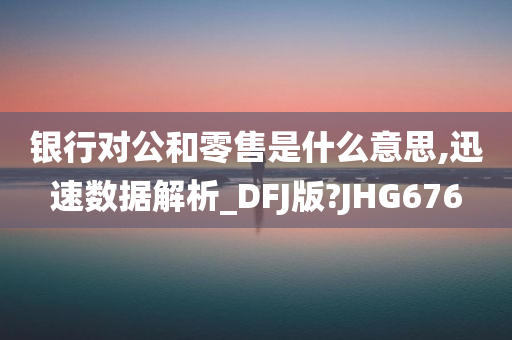 银行对公和零售是什么意思,迅速数据解析_DFJ版?JHG676