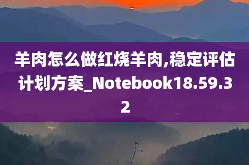 羊肉怎么做红烧羊肉,稳定评估计划方案_Notebook18.59.32