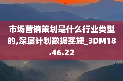 市场营销策划是什么行业类型的,深层计划数据实施_3DM18.46.22