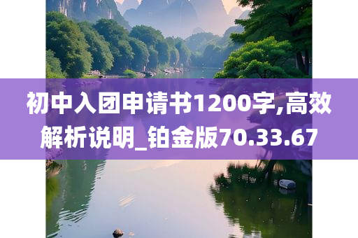 初中入团申请书1200字,高效解析说明_铂金版70.33.67