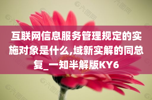 互联网信息服务管理规定的实施对象是什么,域新实解的同总复_一知半解版KY6