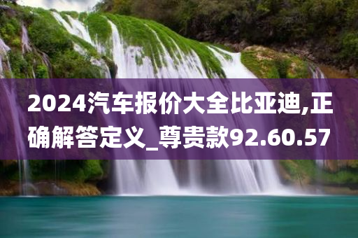 2024汽车报价大全比亚迪,正确解答定义_尊贵款92.60.57