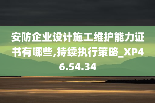 安防企业设计施工维护能力证书有哪些,持续执行策略_XP46.54.34