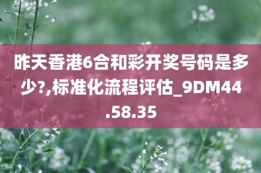 昨天香港6合和彩开奖号码是多少?,标准化流程评估_9DM44.58.35