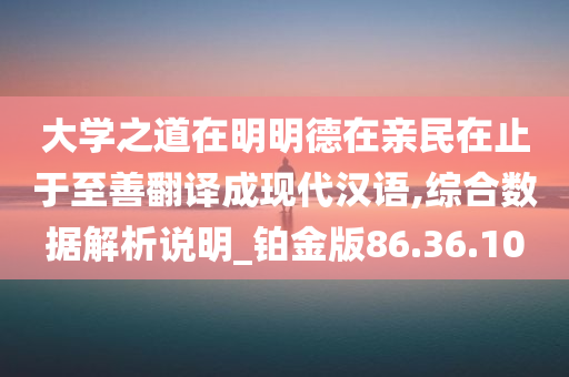 大学之道在明明德在亲民在止于至善翻译成现代汉语,综合数据解析说明_铂金版86.36.10