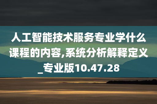 人工智能技术服务专业学什么课程的内容,系统分析解释定义_专业版10.47.28