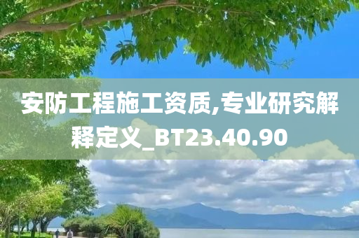 安防工程施工资质,专业研究解释定义_BT23.40.90