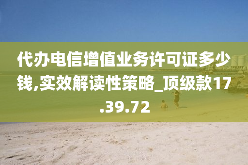 代办电信增值业务许可证多少钱,实效解读性策略_顶级款17.39.72